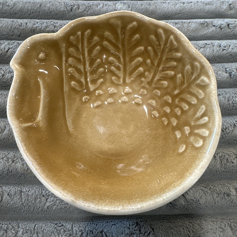 Tag Turkey‎ Ceramic Bowl Raised Pattern Candy Trinket Dish Sand Thanksgiving